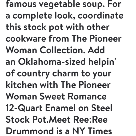 ❤️ New Pioneer Woman Sweet Romance 12 Qt Stock Pot - Picture 3 of 9